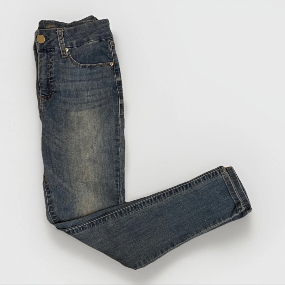 Seven7 Tummyless High Rise Skinny Jeans Size 8 Medium Wash Blue Denim Stretch